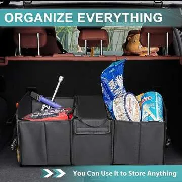 Sposuit Car Storage Trunk Organizer - Collapsible Trunk Organizer with Cooler for Grocery Cargo, Large Storage for Car, SUV, Sedan, Jeep