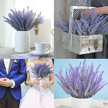 Ouddy Decor Lavender Flowers Bundles for Home Wedding