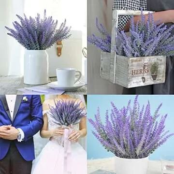 Ouddy Decor Lavender Flowers Bundles for Home Wedding