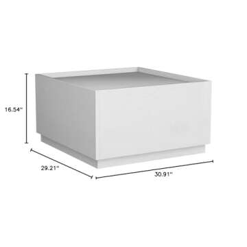 Panana Manhattan Gate Engineered Wood Coffee Table (White with Drawers)