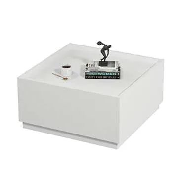 Panana Manhattan Gate Engineered Wood Coffee Table (White with Drawers)