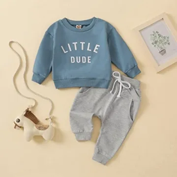 Fepege Toddler Baby Boy Outfit 2Pcs Long Sleeve Set