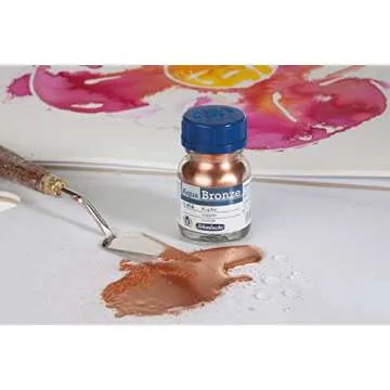 Schmincke - Aqua-Bronze, rich gold, 20 ml, 15 811 032, shiny metallic effects on gouache and watercolor paintings, paper, cardboard, painting board, canvas