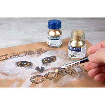 Schmincke - Aqua-Bronze, rich gold, 20 ml, 15 811 032, shiny metallic effects on gouache and watercolor paintings, paper, cardboard, painting board, canvas