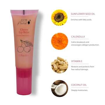 100% Pure Organic Cherry Lip Balm for Moisturized Lips