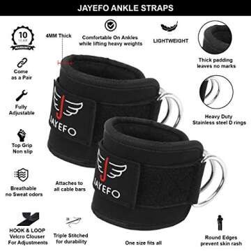 Jayefo Ankle Strap for Comfortable Cable Machine Workouts