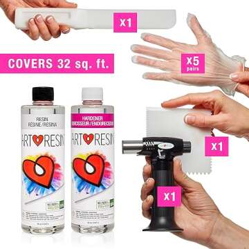 ArtResin - Epoxy Resin - Clear - Non-Toxic - Starter Combo Pack - 32oz (16 oz Resin + 16 oz Hardener) (946ml)