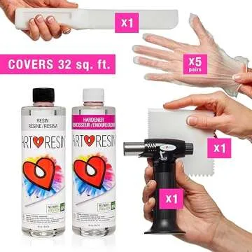 ArtResin - Epoxy Resin - Clear - Non-Toxic - Starter Combo Pack - 32oz (16 oz Resin + 16 oz Hardener) (946ml)