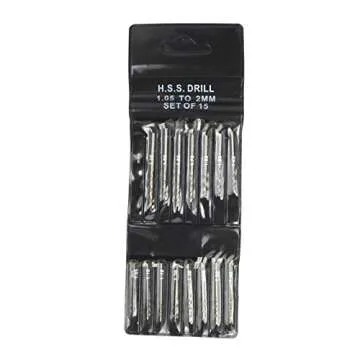 SE High Speed Steel Drill Bit Set - Premium Drill Bits for Wood, Metal, Plastic - Set of 15 Pcs - 82...