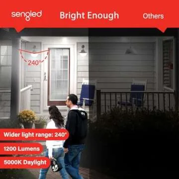 Sengled Dusk to Dawn LED Outdoor Light Bulb, 75 Watt Equivalent, 1200 Lumens, 5000K Daylight LED Light Bulb, Automatic On/Off Sensor Light Bulb for Porch Garage Lighting, 3 Pack