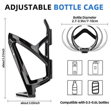 ROCKBROS Bike Water Bottle Holder Ultra-Light Bicycle Bottle Cages with Screws Tool, Universal Bike ...