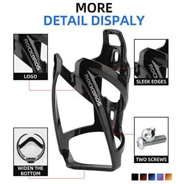 ROCKBROS Bike Water Bottle Holder Ultra-Light Bicycle Bottle Cages with Screws Tool, Universal Bike Cup Holder for Road MTB Mountain Bikes Cycling Accessories（2 Pack）