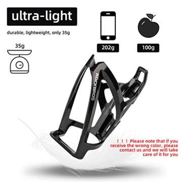 ROCKBROS Bike Water Bottle Holder Ultra-Light Bicycle Bottle Cages with Screws Tool, Universal Bike Cup Holder for Road MTB Mountain Bikes Cycling Accessories（2 Pack）