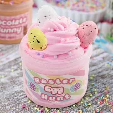 Easter Basket Stuffers - 4 Pack Kit of Eggs Filled with Slime and Charms - Prefilled Eggs with Toys Inside Easter Gifts for Toddlers Teens Girls Boys