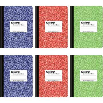 Oxford Composition Notebook 6 Pack - Ideal School Supplies for Students