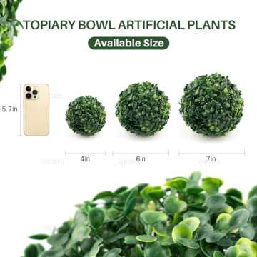 AUEAR, Artificial Boxwood Topiary Plant Balls Decorative for Table Decoration Garden Wedding Decor (7 Inch Diameter, 2 Pack)