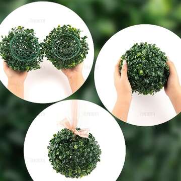 AUEAR, Artificial Boxwood Topiary Plant Balls Decorative for Table Decoration Garden Wedding Decor (7 Inch Diameter, 2 Pack)