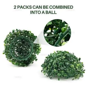 AUEAR Artificial Boxwood Topiary Plant Balls 7 Inch 2 Pack