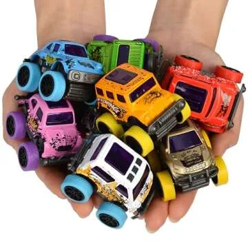 Neureyte 16 Pack Mini Monster Truck Set for Kids