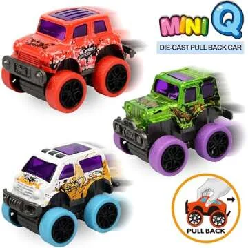 Neureyte 16 Pack Mini Monster Truck Set for Kids