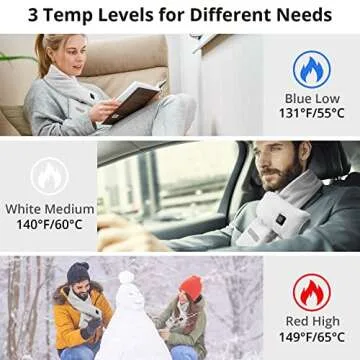 AKASO Heated Neck Wrap with 5000mAh Power Bank - Electric Heating Pad for Neck Pain Relief and Stiffness