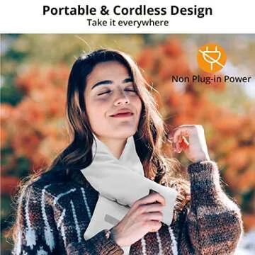 AKASO Heated Neck Wrap with 5000mAh Power Bank - Electric Heating Pad for Neck Pain Relief and Stiffness