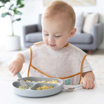 Bumkins Bibs for Girl or Boy, SuperBib Baby and Toddler for 6-24 Months, Essential Must Have for Eat...