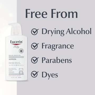 Eucerin Baby Body Lotion, Hypoallergenic and Fragrance Free Baby Lotion, Baby Moisturizer with Pro-Vitamin B5 and Shea Butter, 13.5 Fl Oz Bottle