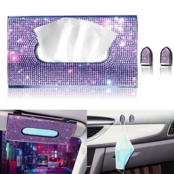 HTXJ-MF Car Visor Tissue Holder - Bling Purple Accessory