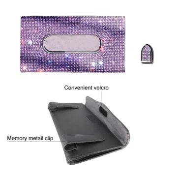 HTXJ-MF Car Visor Tissue Holder - Bling Purple Accessory