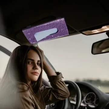 HTXJ-MF Car Visor Tissue Holder - Bling Purple Accessory