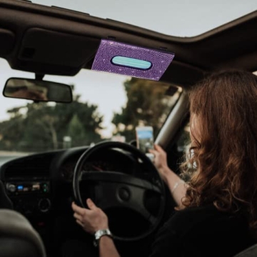 HTXJ-MF Car Visor Tissue Holder - Bling Purple Accessory