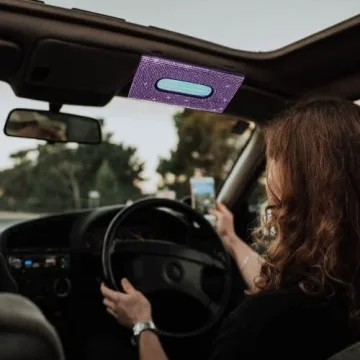 HTXJ-MF Car Visor Tissue Holder - Bling Purple Accessory
