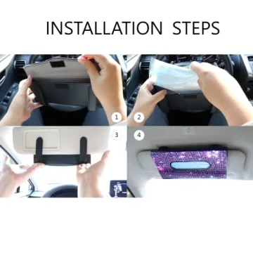 HTXJ-MF Car Visor Tissue Holder - Bling Purple Accessory