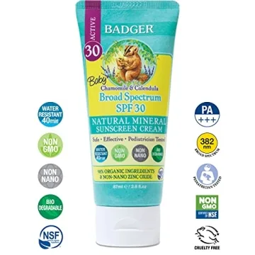 Baby Sunscreen SPF 30+ - Natural & Broad Spectrum by Badger