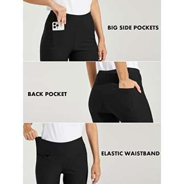Willit Women's Golf Pants Stretch Casual Pull on Pants Quick Dry Hiking Pants