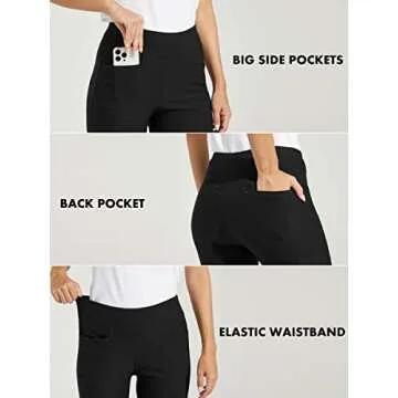 Willit Women's Golf Pants Stretch Casual Pull on Pants Quick Dry Hiking Pants