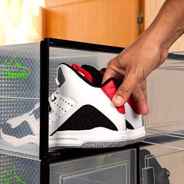 Shoepreem Large Stackable Shoe Storage Boxes for Sneakers