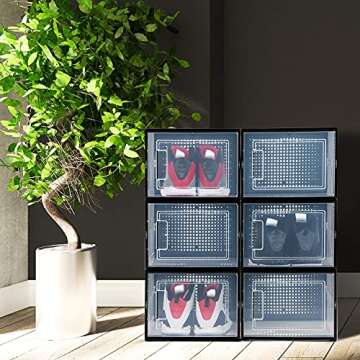 Shoepreem Large Stackable Shoe Storage Boxes for Sneakers
