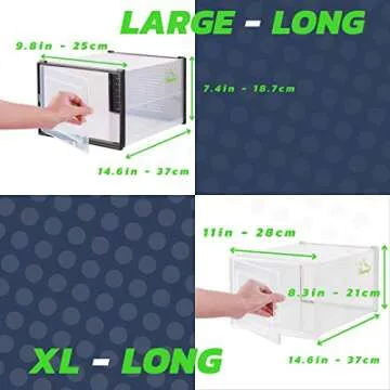 Shoepreem Large Stackable Shoe Storage Boxes for Sneakers