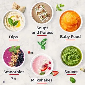 Mueller Pro Series Hand Blender, 500W Immersion Blender, Heavy-Duty Titanium Steel Blades, Stepless Speed Control, Detachable Shaft, Ergonomic Handle, White