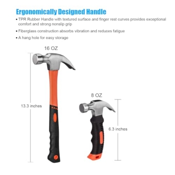 ZUZUAN 2 Piece Hammer Set Durable Non-Slip Grip