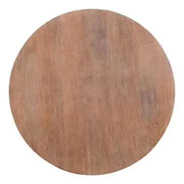 Handcrafted Drum Shape Wooden Coffee Table for Farmhouse Style