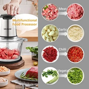 Liebe&Lecker Food Processor with 2 Bowls for Quick Meal Prep