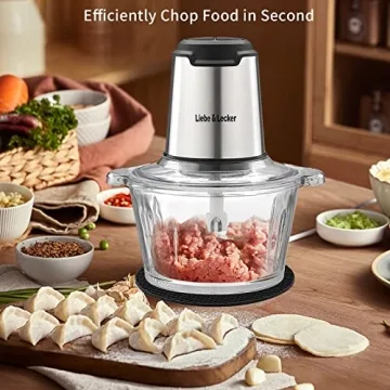 Liebe&Lecker Food Processor with 2 Bowls for Quick Meal Prep