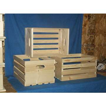 L.P. crate Unfinished wooden crate handmade wood crate vinyl record cratewood crate storage crate wo...