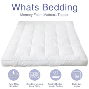 WhatsBedding California King Memory Foam Topper for Comfort