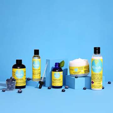 Curls Blueberry Bliss Hair Growth Oil - 4 oz, Repair and Restore Damaged Hair, Moisturizes and Softens, for Wavy, Curly, and Coily Hair Types