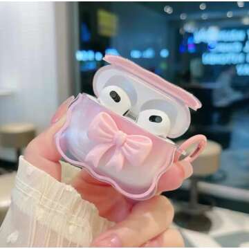 Cute AirPods 3rd Gen Clear Case - Girly 3D Bow Design for Women