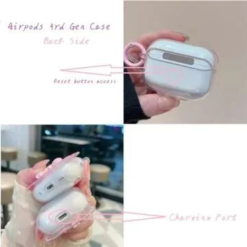 Cute AirPods 3rd Gen Clear Case for Girls with Bow Design